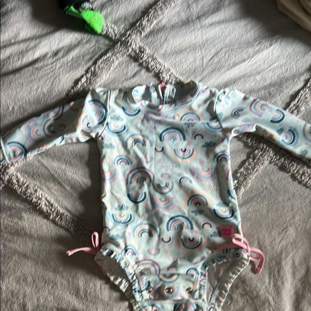 Baby RuffleButts Rainbow Long Sleeve One Piece